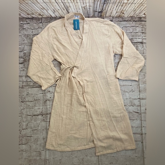 NWT BETUSLINE beige Crossover cotton blend woman’s robe size 2 XL - Picture 4 of 13